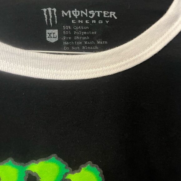 Monster Energy Drink Men’s bright Green Ringer Baseball L/S T-shirt. Men’s XL. - Picture 3 of 5